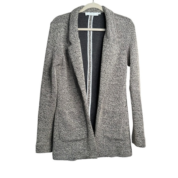 ASTR the Label TWEED BLAZER Tan Black Cotton Blend Cardigan size S - Picture 2 of 9